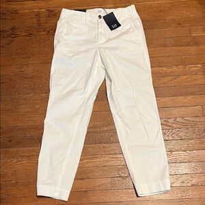 Straight creamy white khakis ankle length size 2 NWT